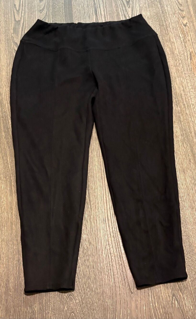 Wearever Collection Womens Pants High Waist Pull-On Tapered Leg Black Size XL